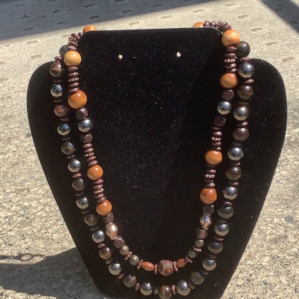 Wood necklace handmade